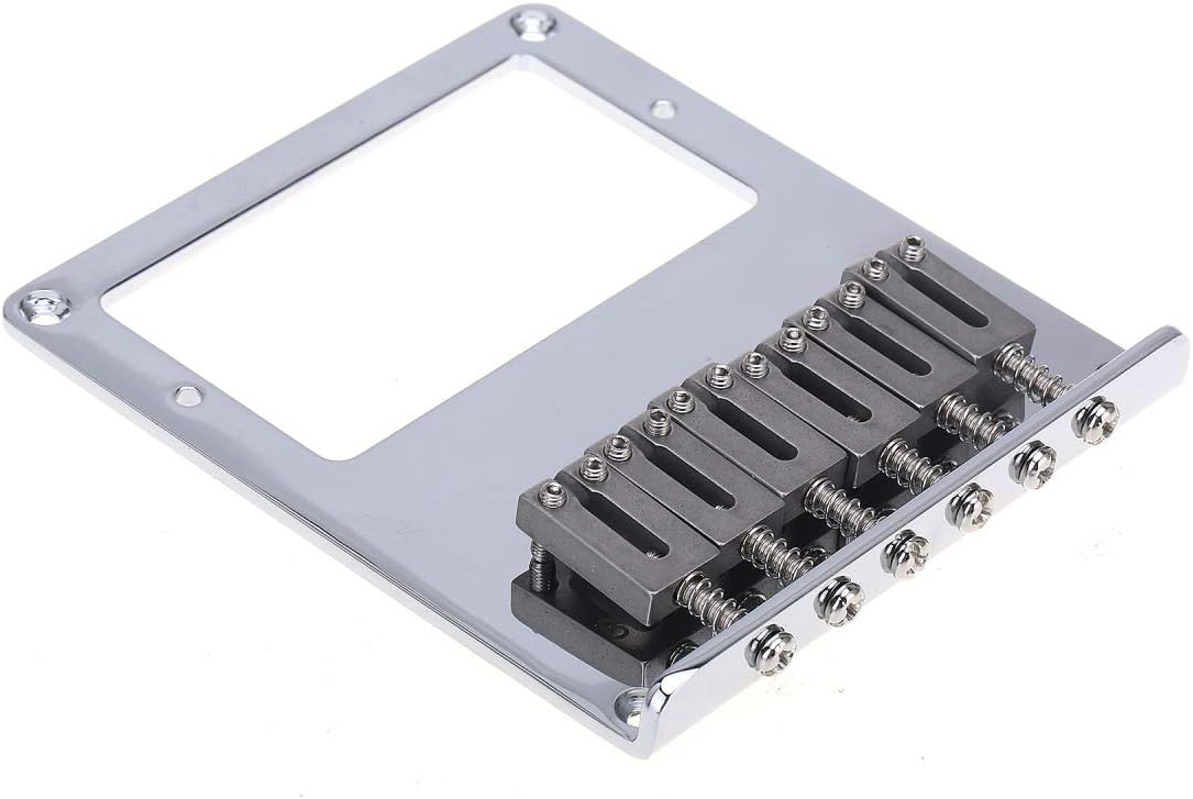 Musiclily Pro 54mm Tele Humbucker Bridge with 6 Stainless Steel Saddles for Telecaster Style Electric Guitar Chrome - Image 5