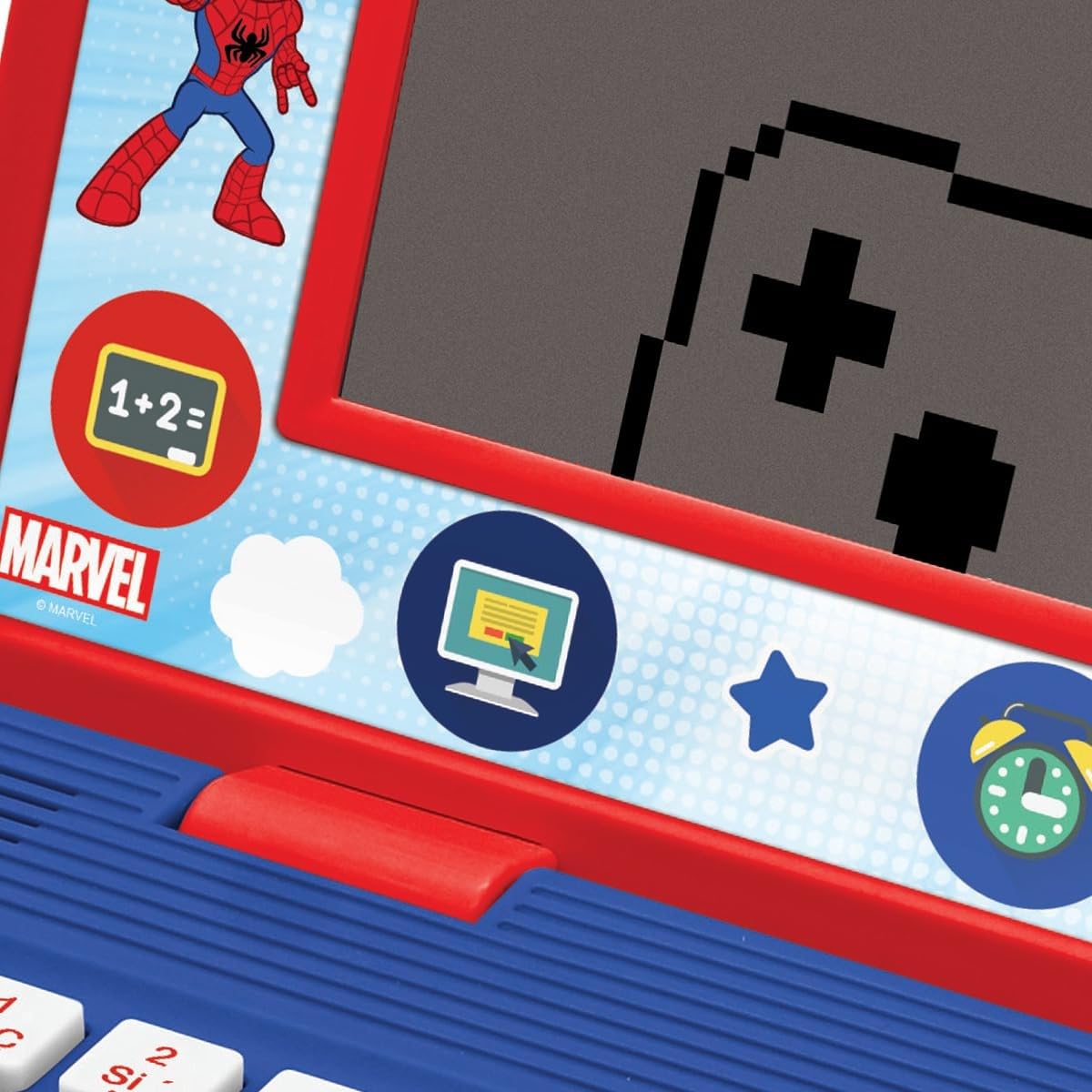 Lexibook, Spidey i Jego Niesamowici Przyjaciele, Francuski, Angielski Laptop Edukacyjny, Zabawka dla Dzieci, 170 Zajęć do Nauki, Gier i Muzyki, Duży Ekran, Czerwony, Niebieski, JC599SPi1