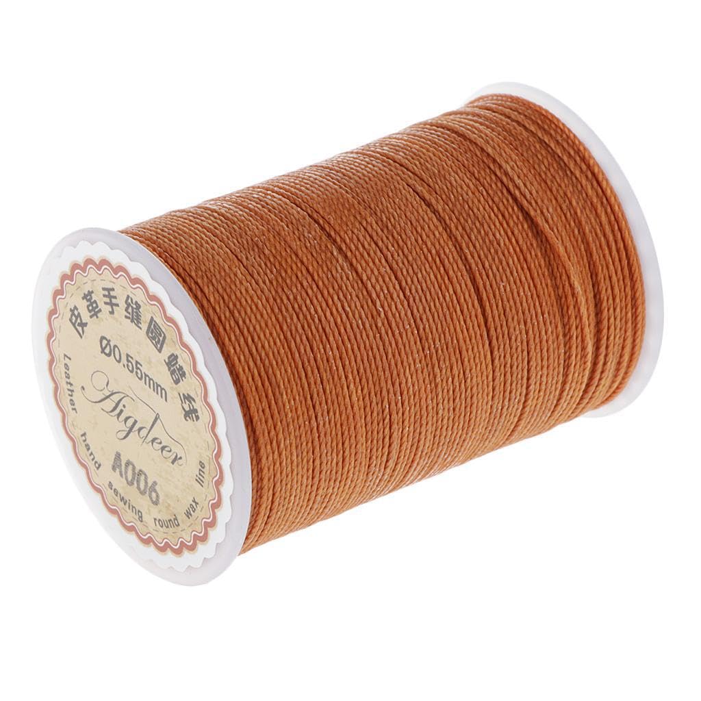 KIXZSAZ Crafting Accessories Sewing Thread Cord Beading Cords And Threads Durable Polyester Waxed Thread Upholstery Jewelry Making Tools Accessories Leather, Light Coffee, 0.55mm