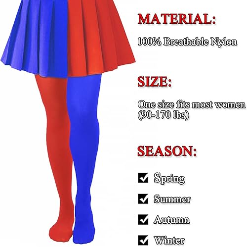 Vista 4 de Lastclream Medias de cintura alta para mujer, medias de disfraz de cosplay, medias semiopacas de 80 denier, medias con pies completos