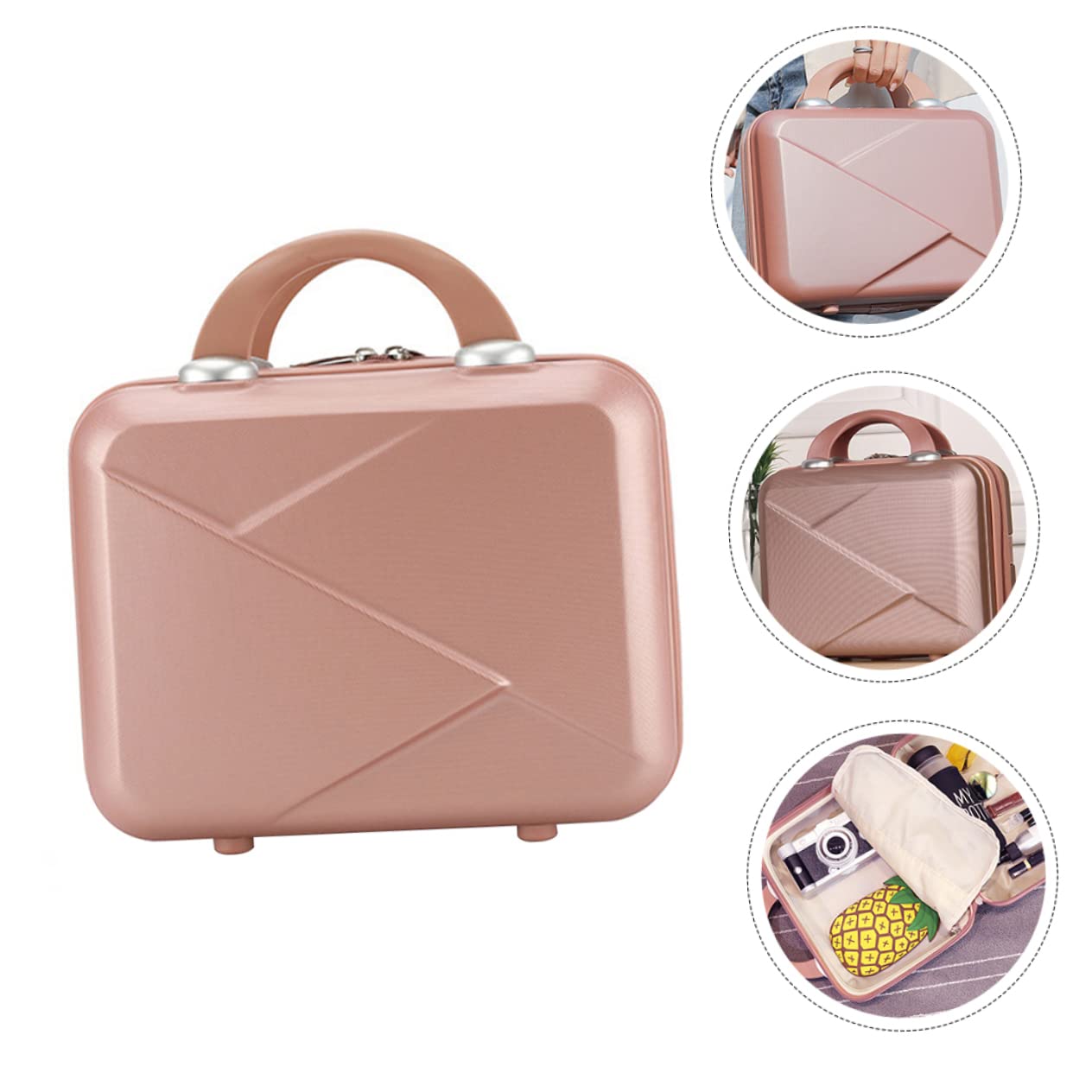 Kosmetikkoffer Tragbar für Frauen Reisekoffer Make-up-Halter Aufbewahrungsbox aus Hochwertigem Material