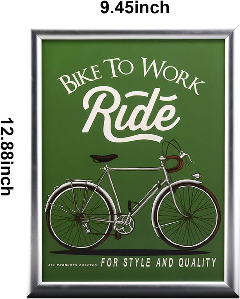 RELIANCER A4 Front Load Easy Open Snap Frame Professional Aluminum Poster Pictures Frame for for 8.27x11.7 Inches Graphics Wall Mounted w/Non-glare PVC lens(Silver)