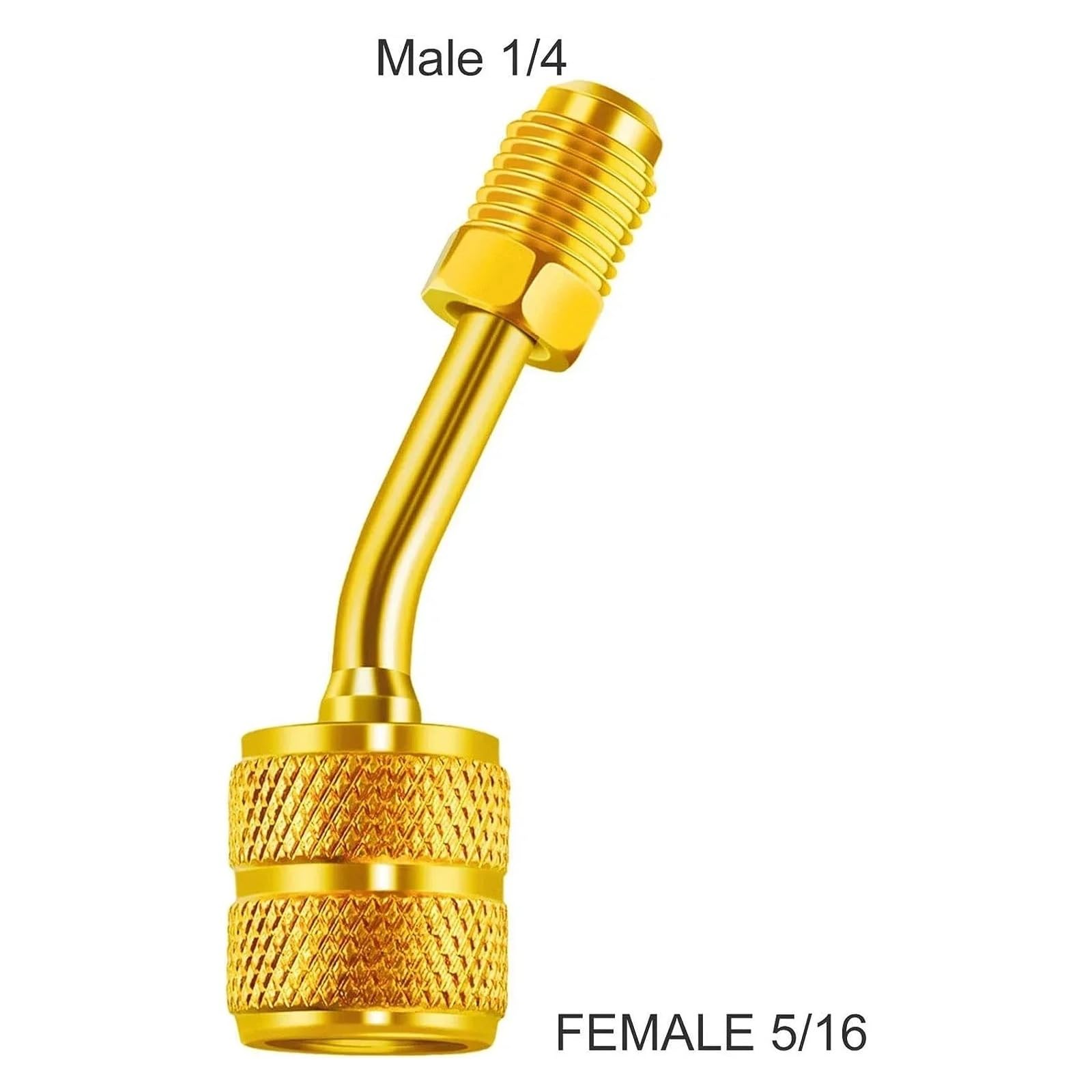 2 szt. R410A adapter 5/40.6 cm SAE żeński do 1/10.2 cm SAE męski, mosiężny port ładowania klimatyzacji złącze portu próżniowego do mini dzielonego HVAC (2 szt. styl 2)