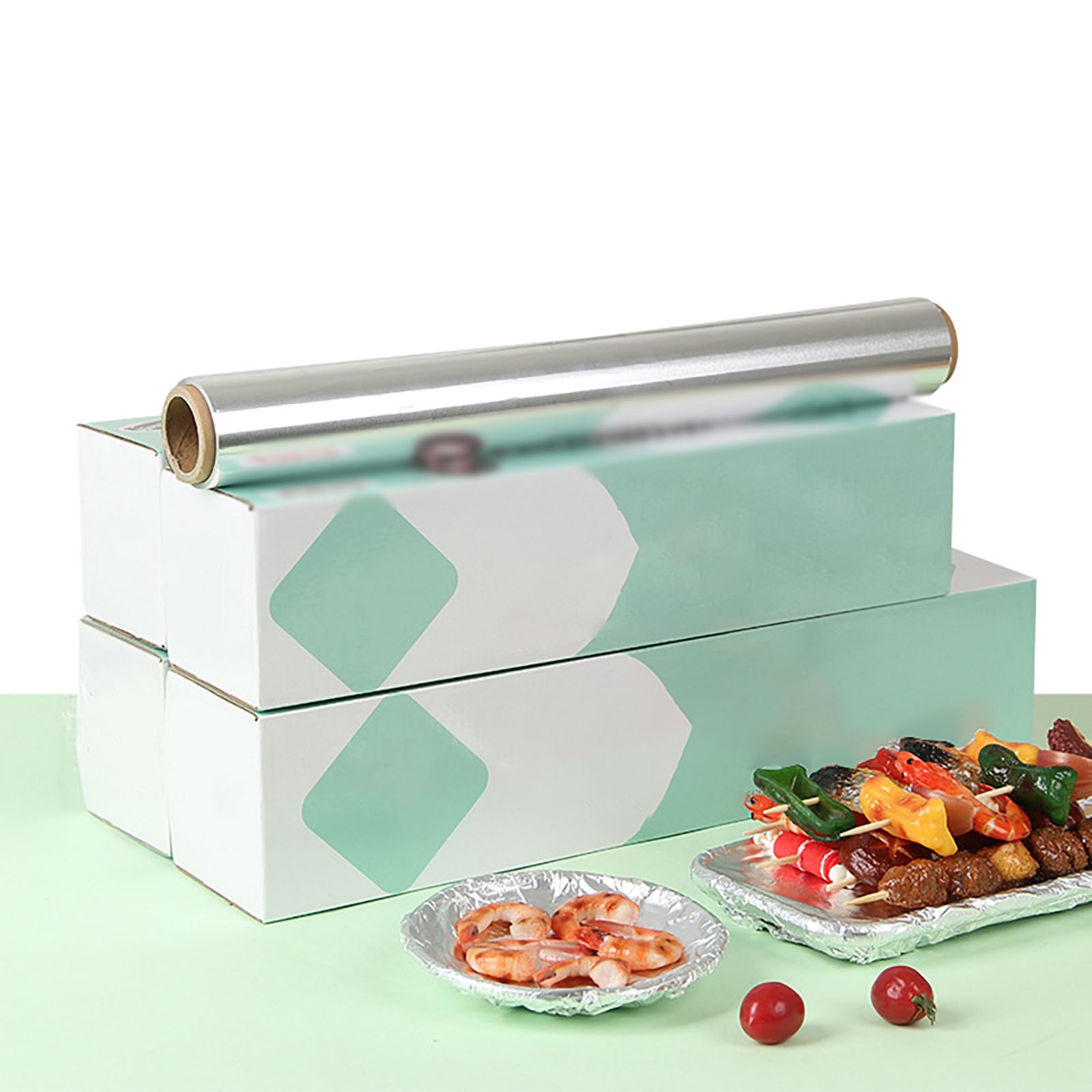 Wytrzymały papier aluminiowy, duża folia na żywność, nieprzywierający papier do pieczenia, do gotowania, pieczenia, owijania żywności, grillowania, przechowywania w domu (rozmiar: 80M, kolor: srebrny