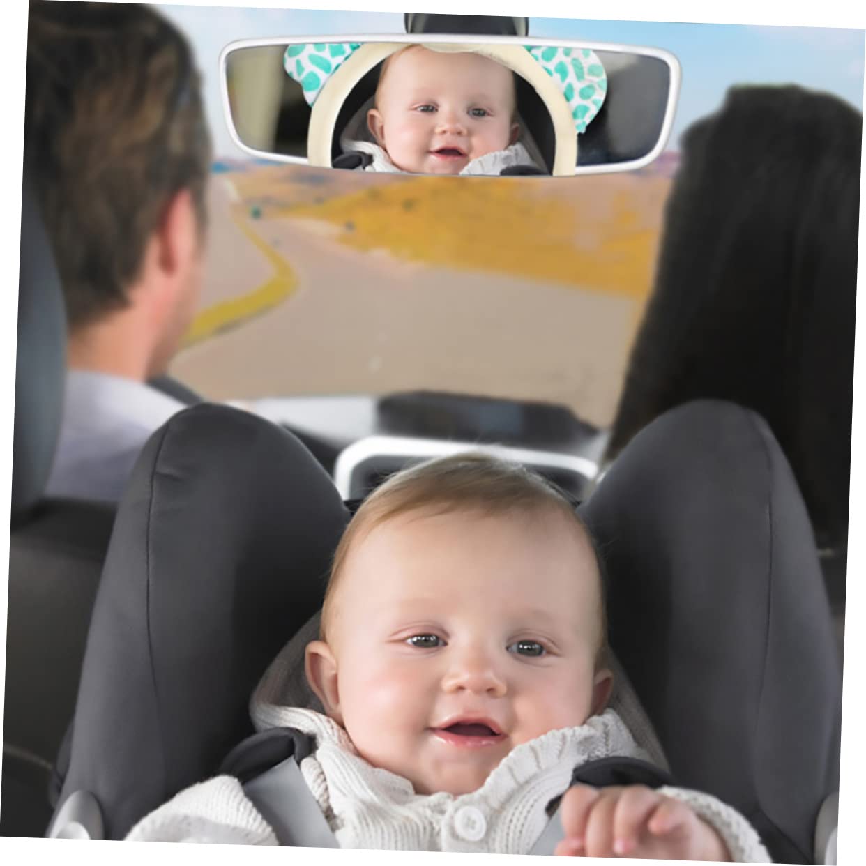 Yardwe 2 Espejos De Seguridad Para Asiento De Coche Retrovisores De Felpa Verde