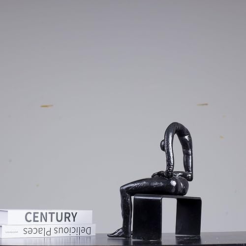 Miniatura 3 de R REALONG Escultura de melancolía de bronce de 9.8 pulgadas, réplica de estatua de Albert Gyorgy para decoración del hogar