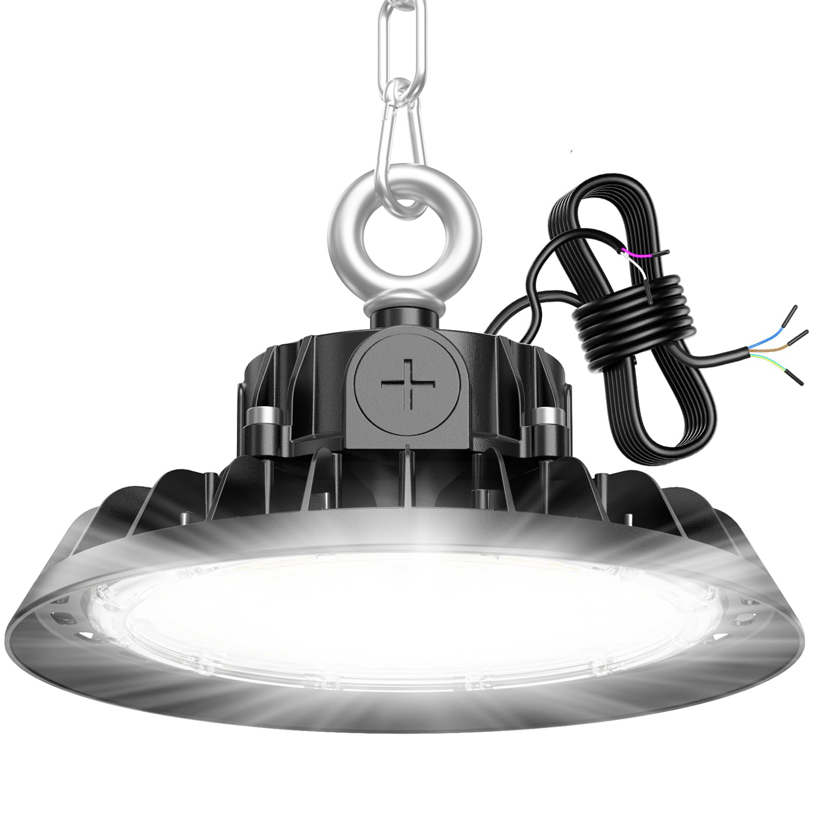 UFO 100W LED High Bay Projecteur Garage Light 17000LM Éclairage pour Atelier 6000K 120°Éclairage IP65 Lampe Industrielle Dimmable 60W/80W/100W Usines Entrepôts de Construction Garages Stades