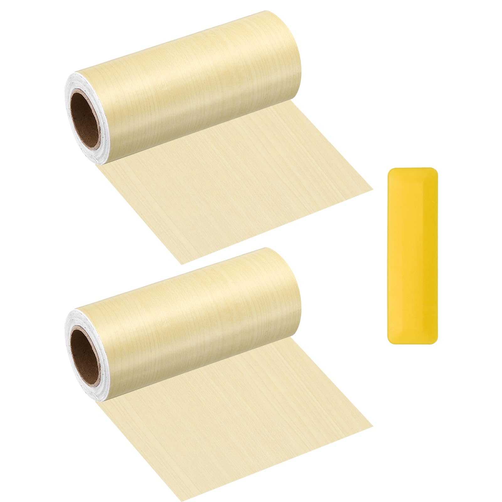 sourcing map Wood Grain Repair Tape with Scraper 12cm x 5m,Yellow Fir