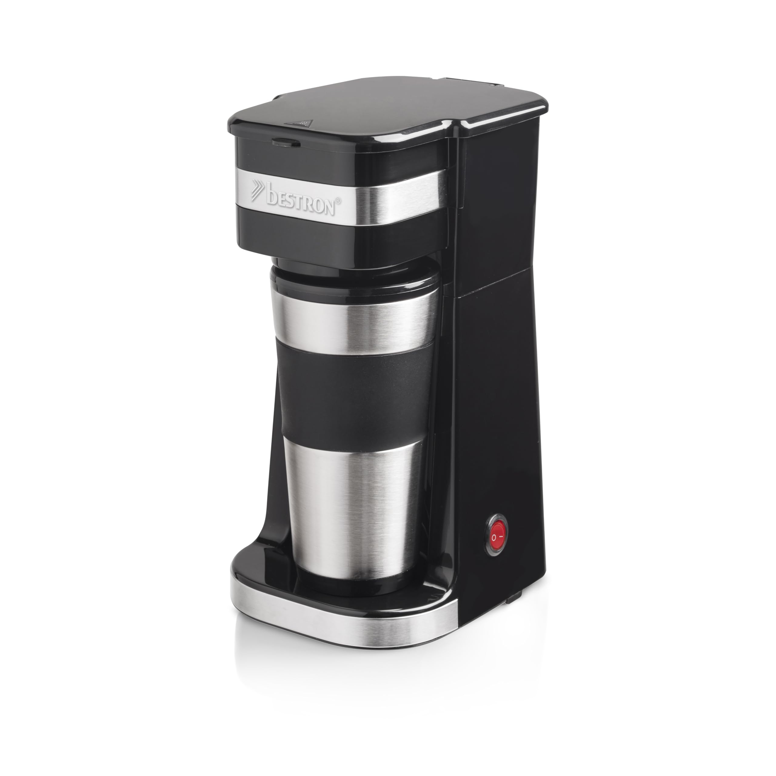 Bestron Cafetière avec tasse isotherme, Machine à café 750 W, Argent
