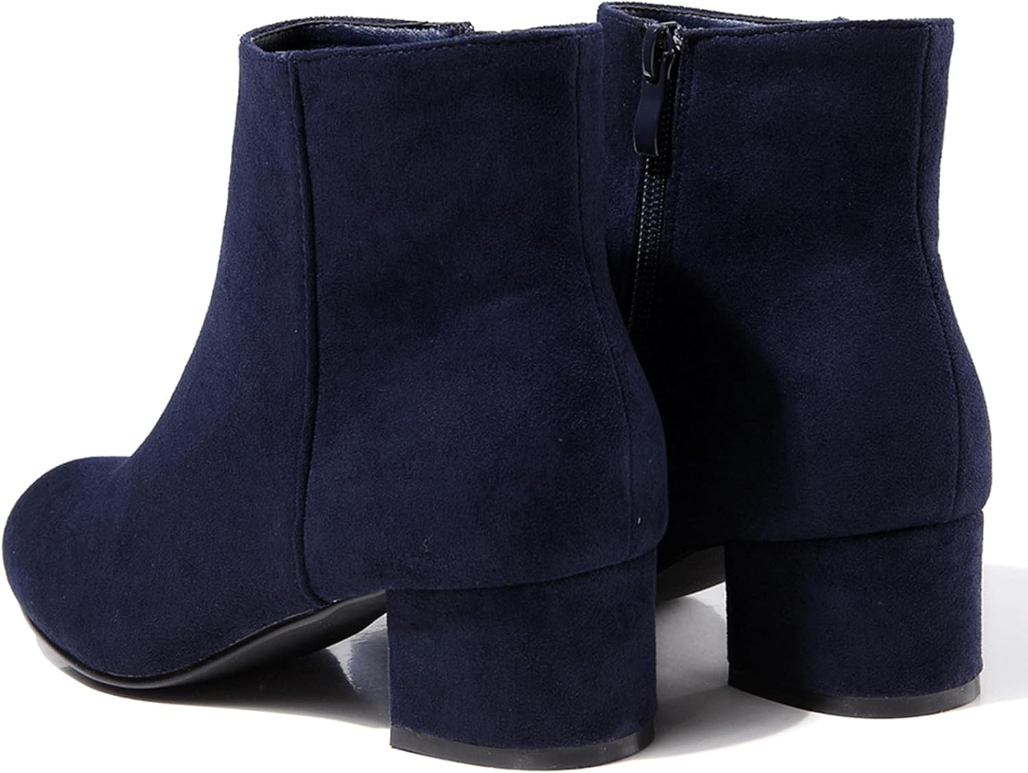 LIURUIJIA Women's Suede Ankle Boots Low Heel Leather Booties Side Zippers Round Toe Short Boots - Image 4