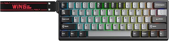 Aula Win60 He Pro Manyetik Klavye Rapid Trigger Xingyi Switch 8000Hz RGB TKL Hot Swap Oyuncu Klavyesi Gri