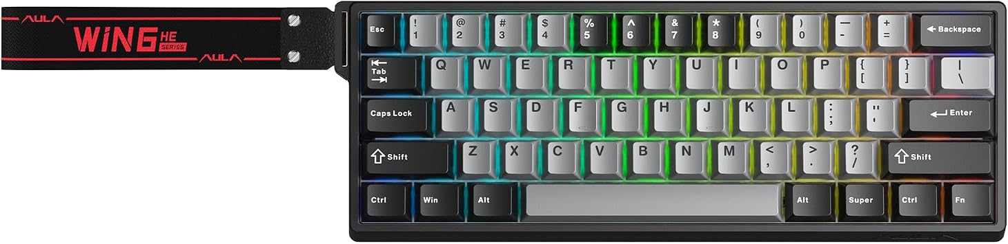 Aula Win60 He Pro Manyetik Klavye Rapid Trigger Xingyi Switch 8000Hz RGB TKL Hot Swap Oyuncu Klavyesi Gri