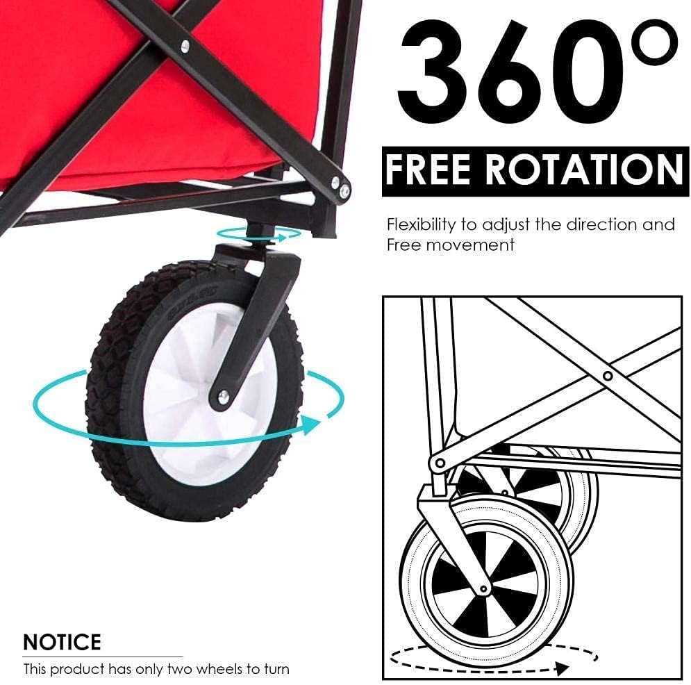 Garden Cart,Collapsible Foldable Garden Trolley Portable Wagon Truck Wheelbarrow,Outdoor Utility Garden Shopping Cart Heavty Duty Camping Cart Pull Along Trolley Blue(Blue)(Red)