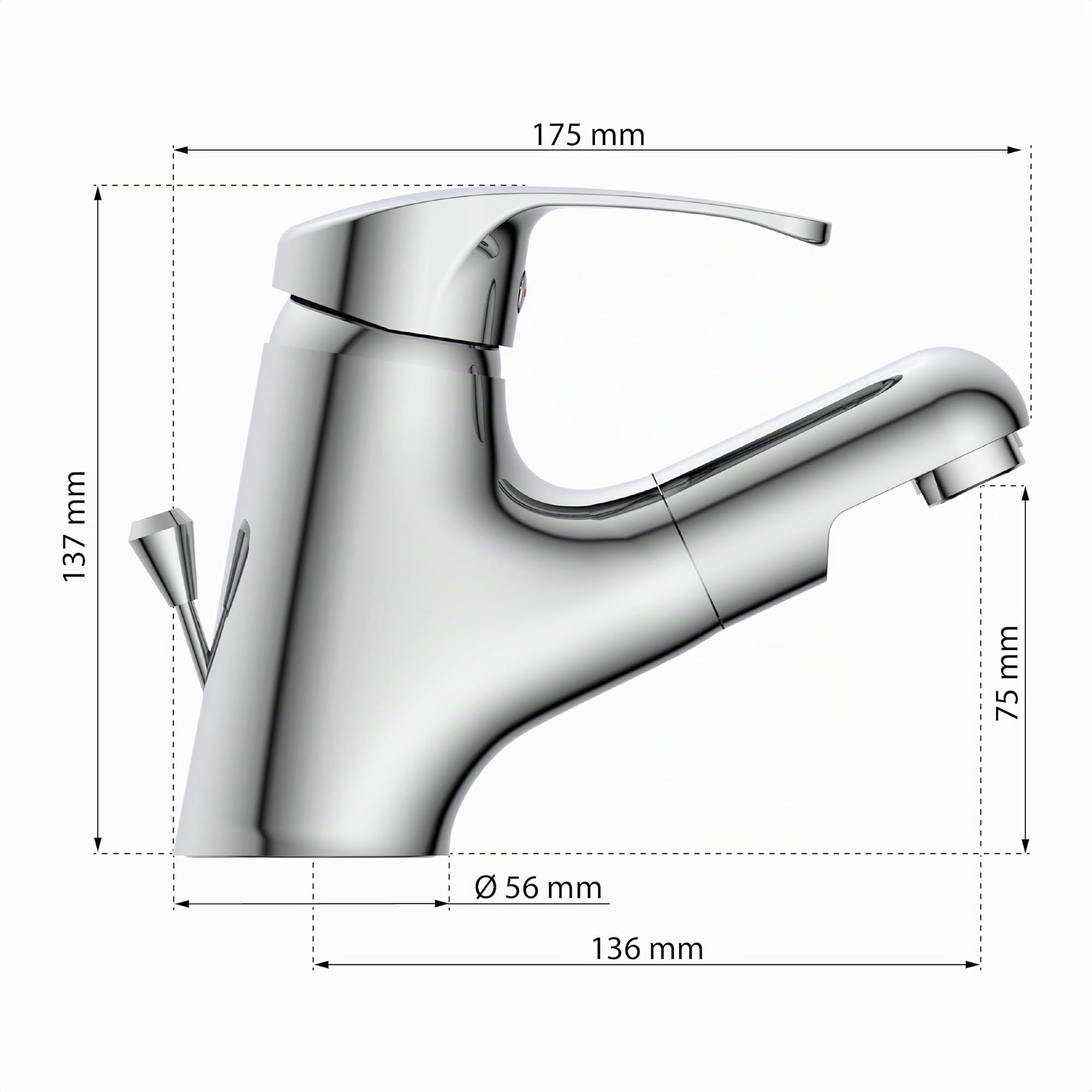 EISL VICO NI075TCO, rubinetto bagno lavabo, rubinetto da bagno con doccetta estraibile, miscelatore per lavabo con doccetta, miscelatore lavabo bagno, cromo