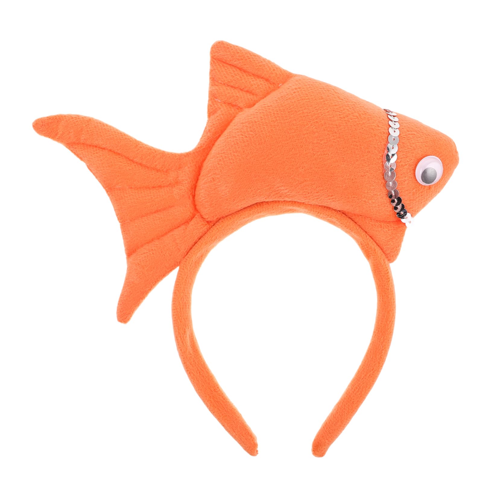 Healeved Funny Goldfish Headband Hair Accessory for Adults for Costume Parties Halloween Dress Up and Skincare Routine Fish Design