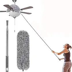 Espanador Telescópico de Microfibra, Extensível até 2,80 Metros, para Teto e Persianas