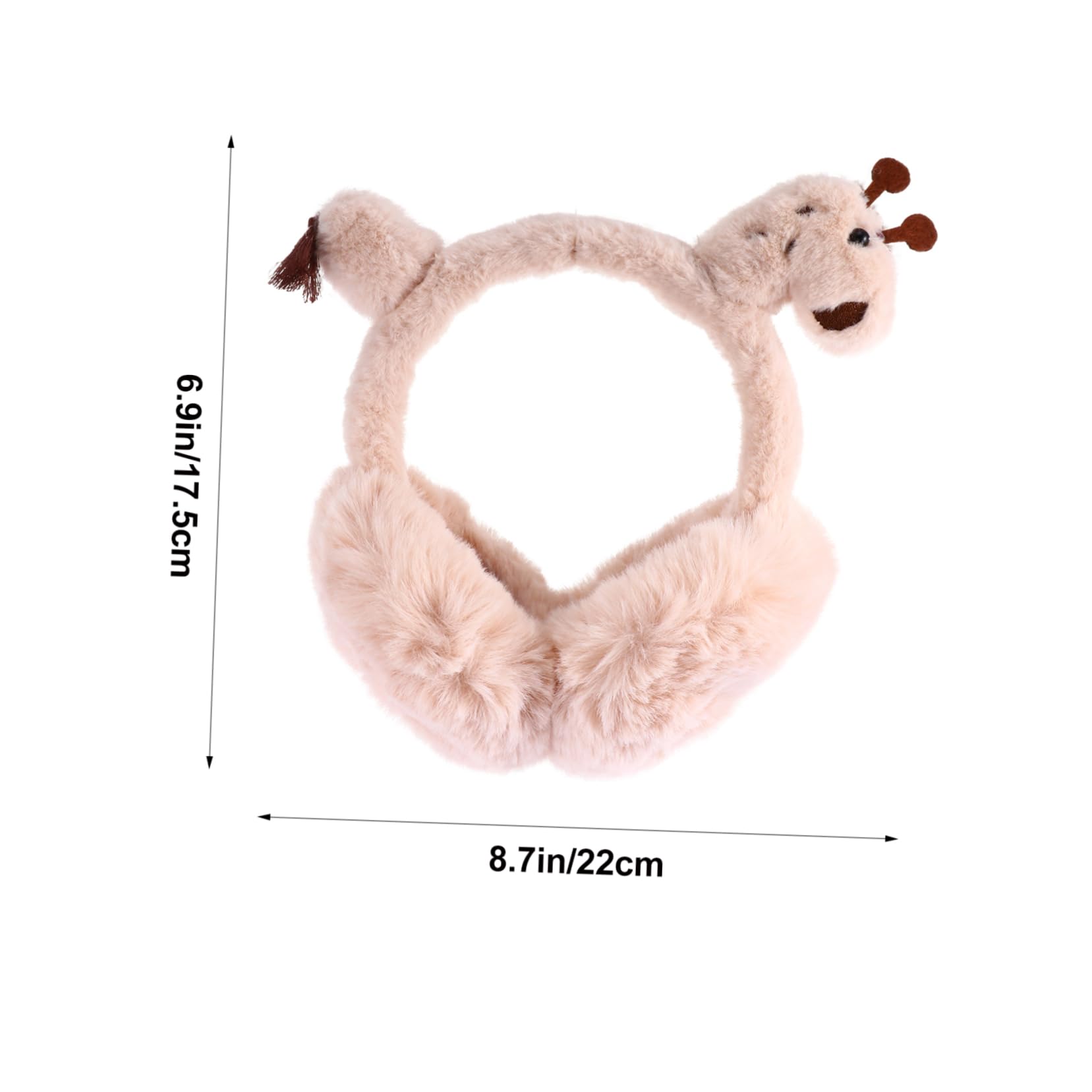 adorabile paraorecchie Scaldino orecchie pieghevole portatile Copriorecchie giraffa piega scalda orecchie giraffa Caldo paraorecchie in peluche​​​​​​​ cuffia invernale stoffa