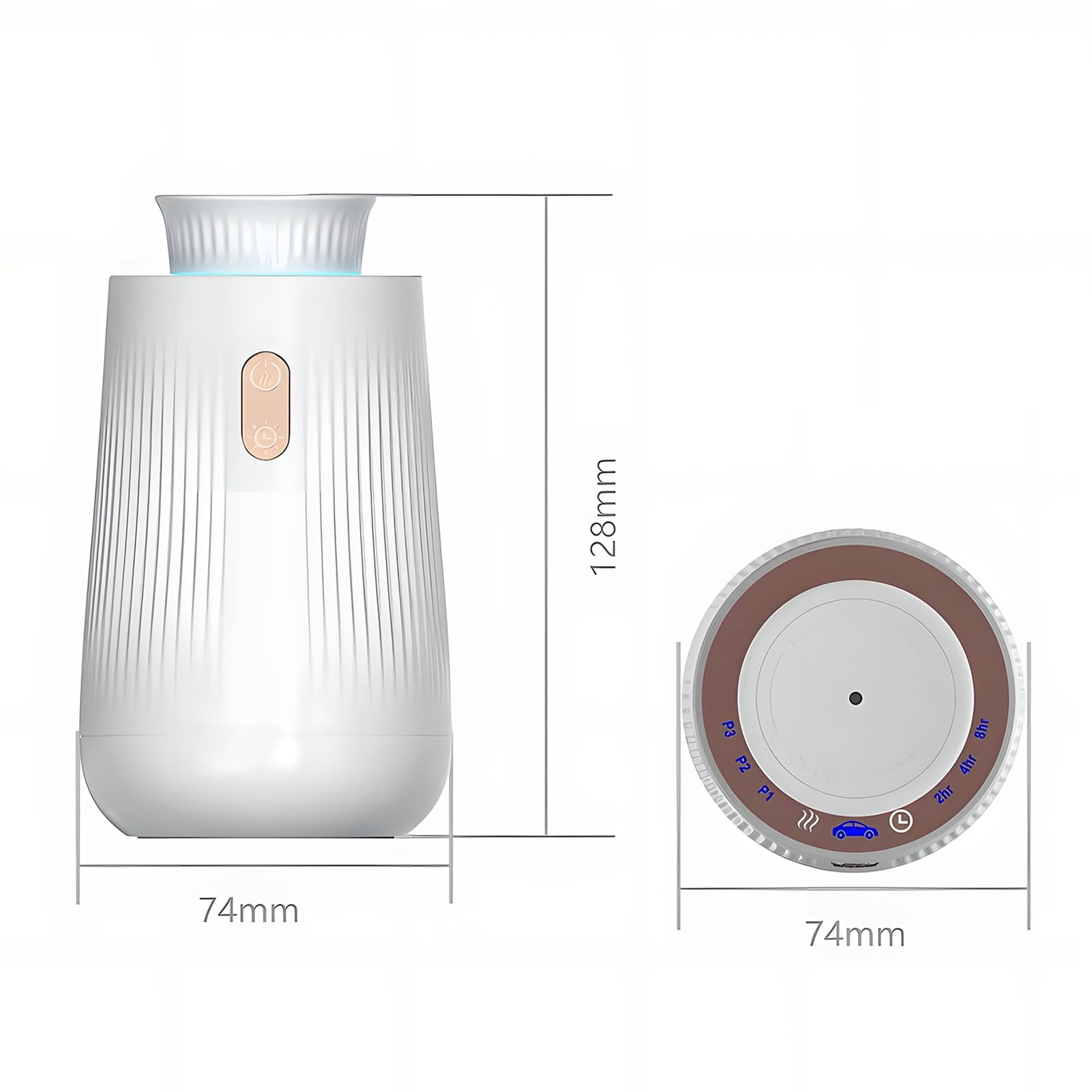 Diffusore intelligente per auto Air, deodorante per auto da 10 ml con accensione/spegnimento automatico, batteria ricaricabile, sensore di vibrazione intelligente, per casa, camera, ufficio silver