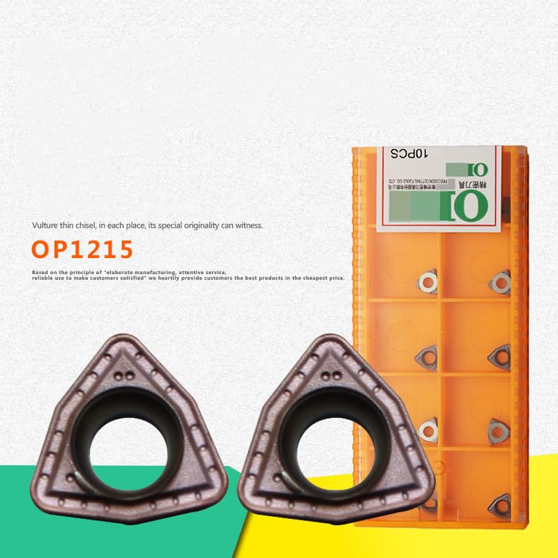 LINZUAN WCMX050308-ZK OP1215 10pcs Carbide Turning Inserts for Turning Toolholders Cutting Tools for Stainless Steel, Steel, Cast Iron