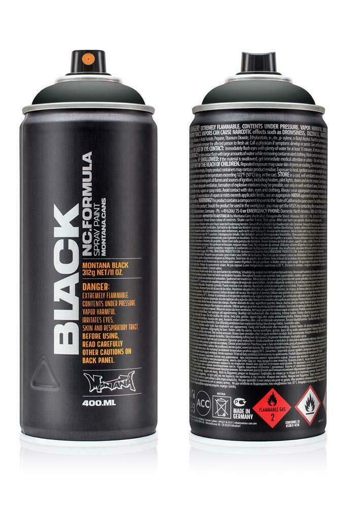 Montana Black 400ml | Bomboletta Vernice Spray nero Opaco | super coprente