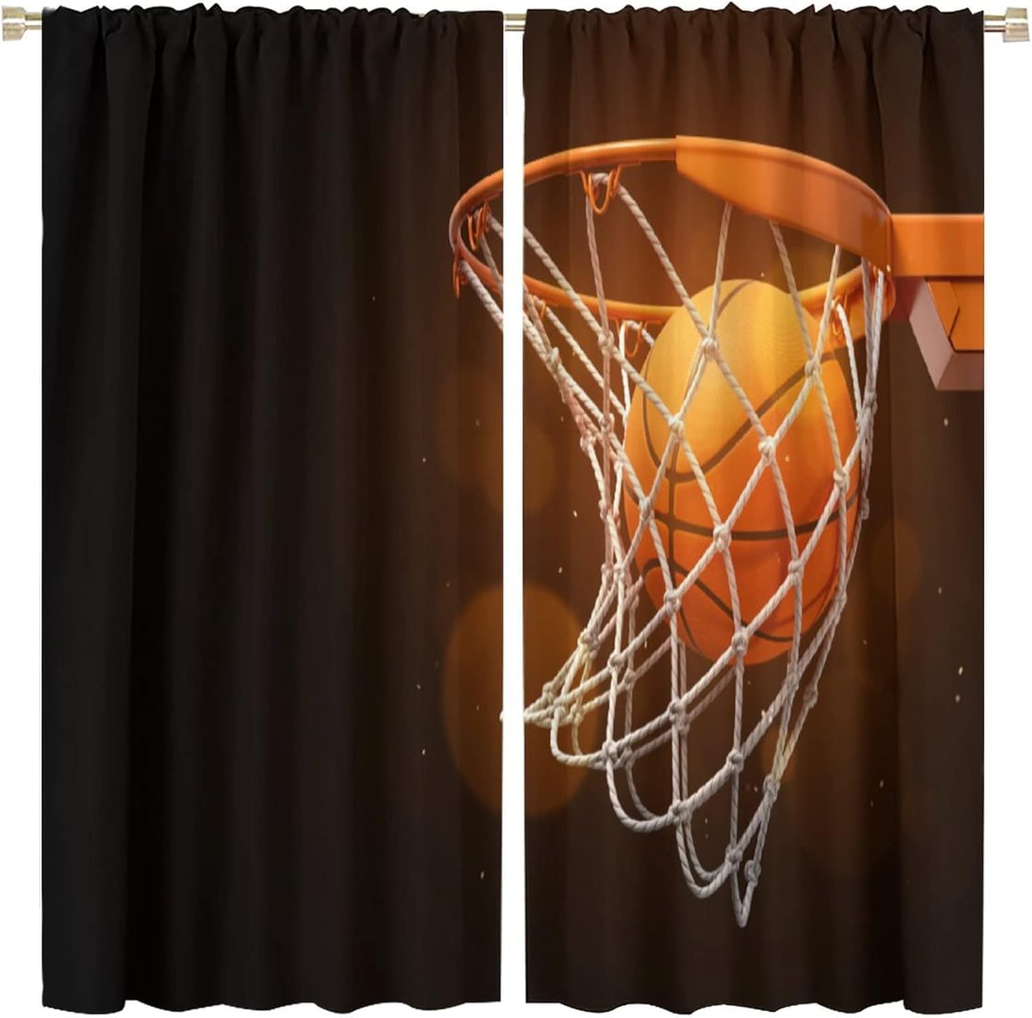 Rideaux occultants basket-ball 3D contre le froid et le bruit de la rue