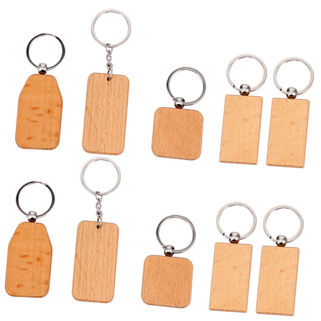 STOBOK 30 Stk Schlüsselanhänger Schlüsselhalter Leerer Schlüsselanhänger Selber Machen Holzstich-rohlinge Schlüsselring Handtaschenanhänger Beschriftung Hölzern
