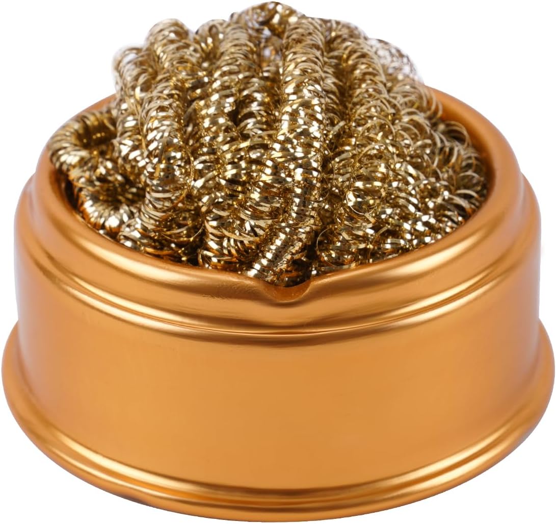 Noah Welding Soldering Iron Tip Cleaner, Solder Tip with Cleaning Brass wire and Metal Brass,no Water needed,Gold