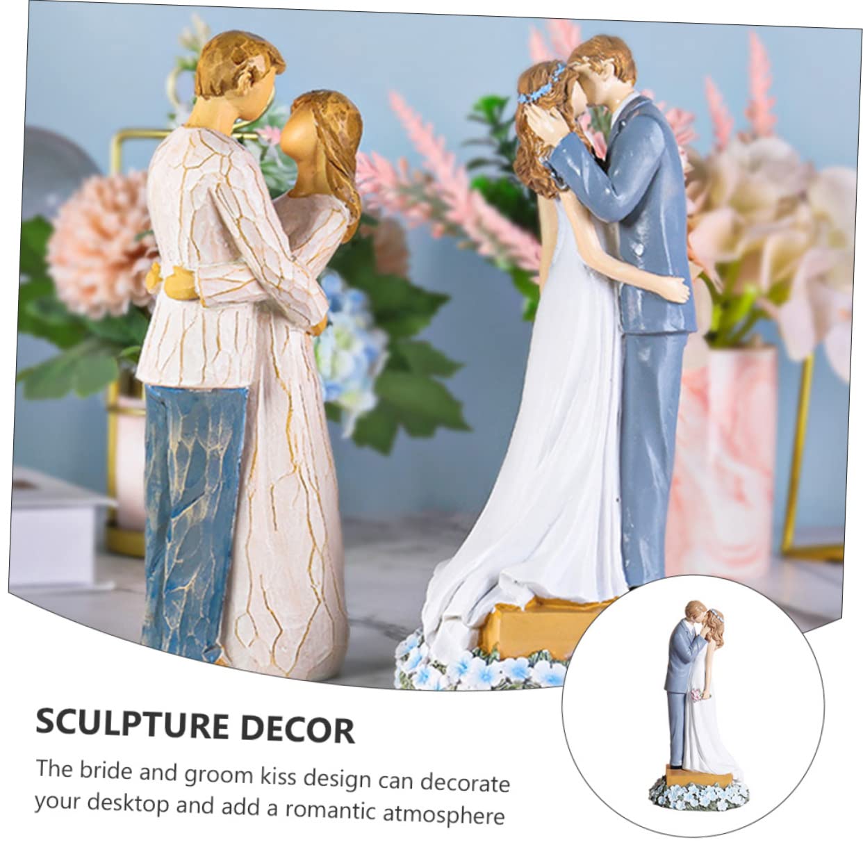 VALICLUD Hochzeitsschmuck aus Kunstharz Romantische Skulpturen für Tischdekoration Paardeko als Liebesfigur für Besondere Anlässe