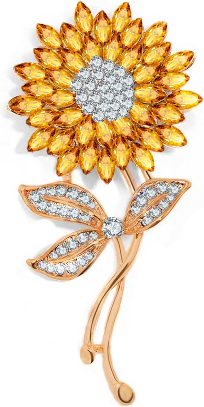 Flower Brooches for Women,Gold Plated Rhinestone Cubic Zirconia Pearl Floral Lapel Pins Corsage Brooches Scarf Clip Pins for Dress Accessories Decoration