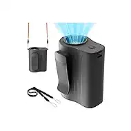 Girasol Portable Waist Fan Rechargeable with 100 Speed 13300RPM Strong Airflow, 4000 mAh Mini Hanging Neck Fan, Clip on Wearable Belt Fan for Camping, Outdoor, Jobsite, Travel(Dark Grey)