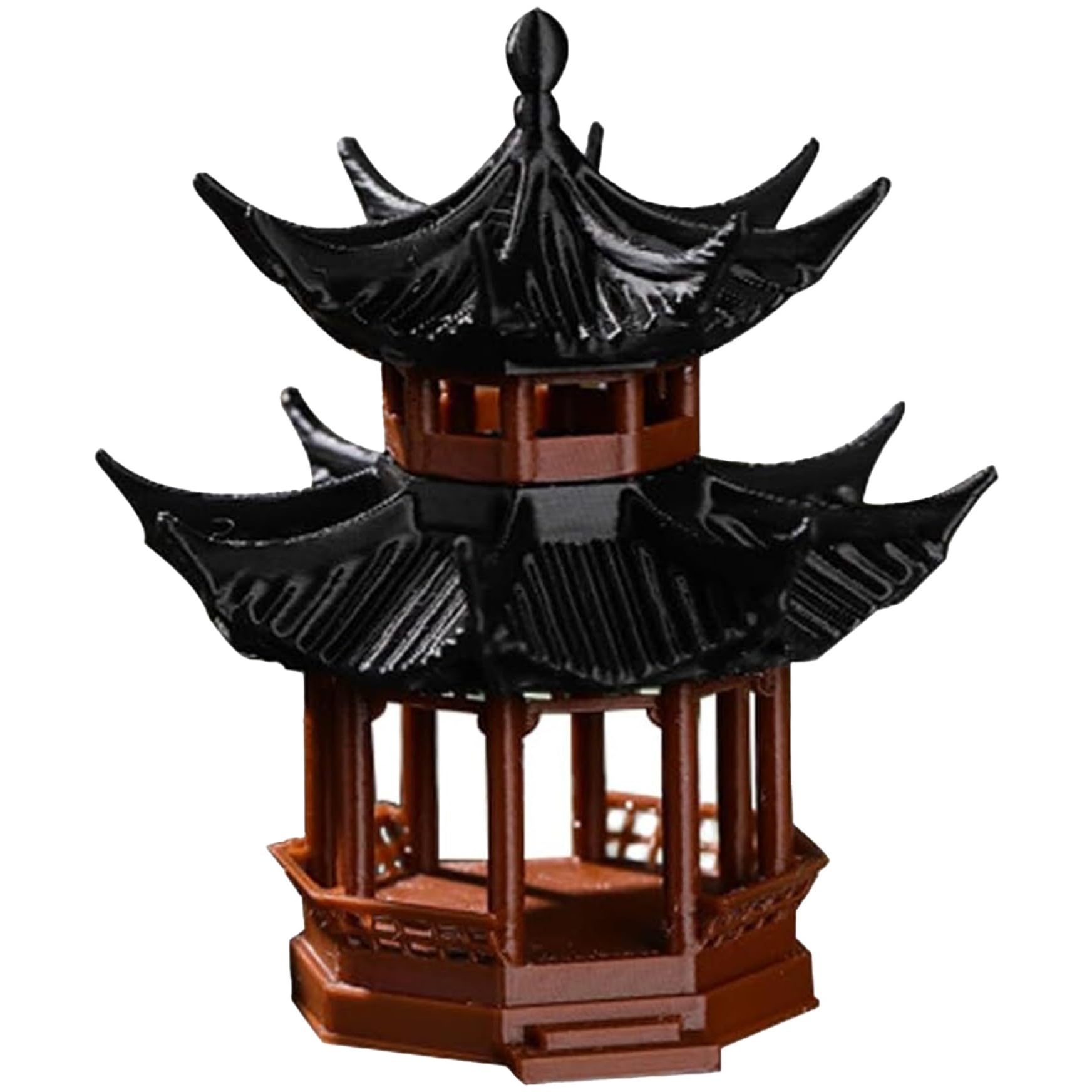 Hintyne Japanese Garden Decor Mini Zen Garden Accessories, 1.8x1.8x2.1 Inch Plastic Miniature Pagoda, Mini Japanese Pagoda Statue for Zen Bonsai Decor