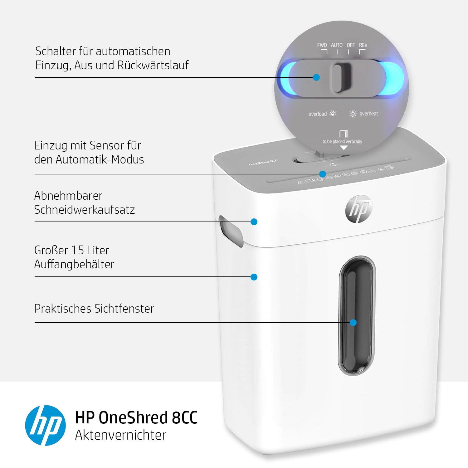HP OneShred 8CC papirmakulator Delvist