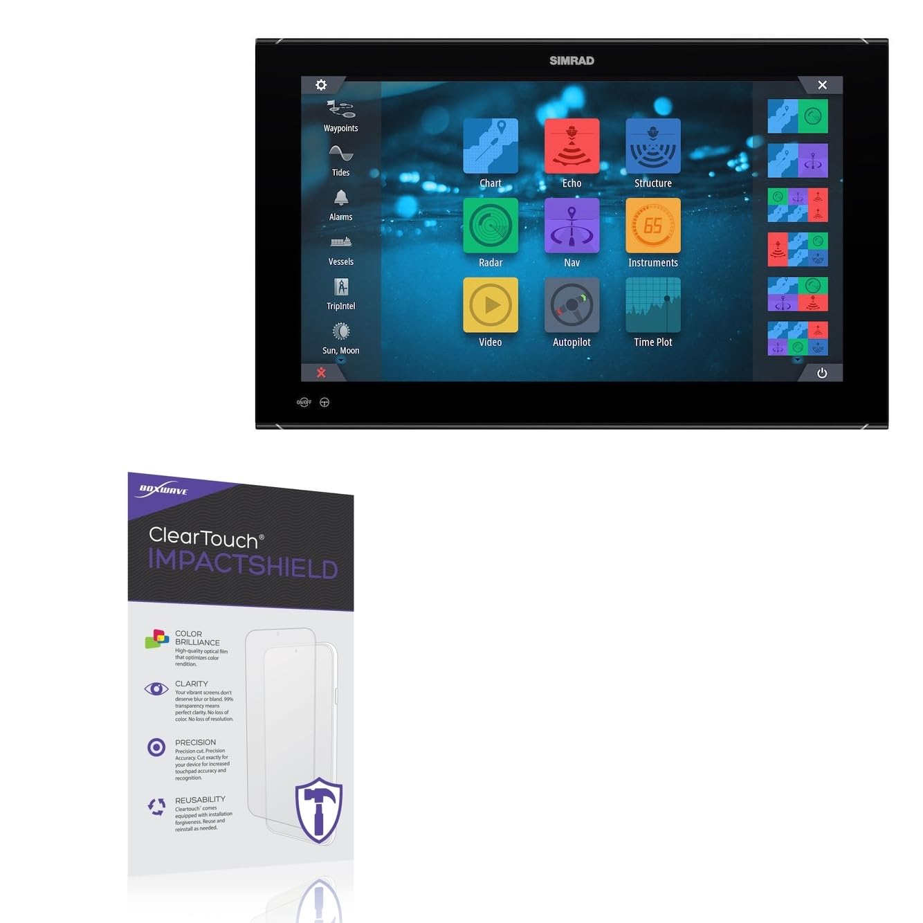 BoxWave Screen Protector Compatible with Simrad NSO Evo3 (24 in) - ClearTouch ImpactShield (2-Pack), Impenetrable Screen Protector Flexible Film