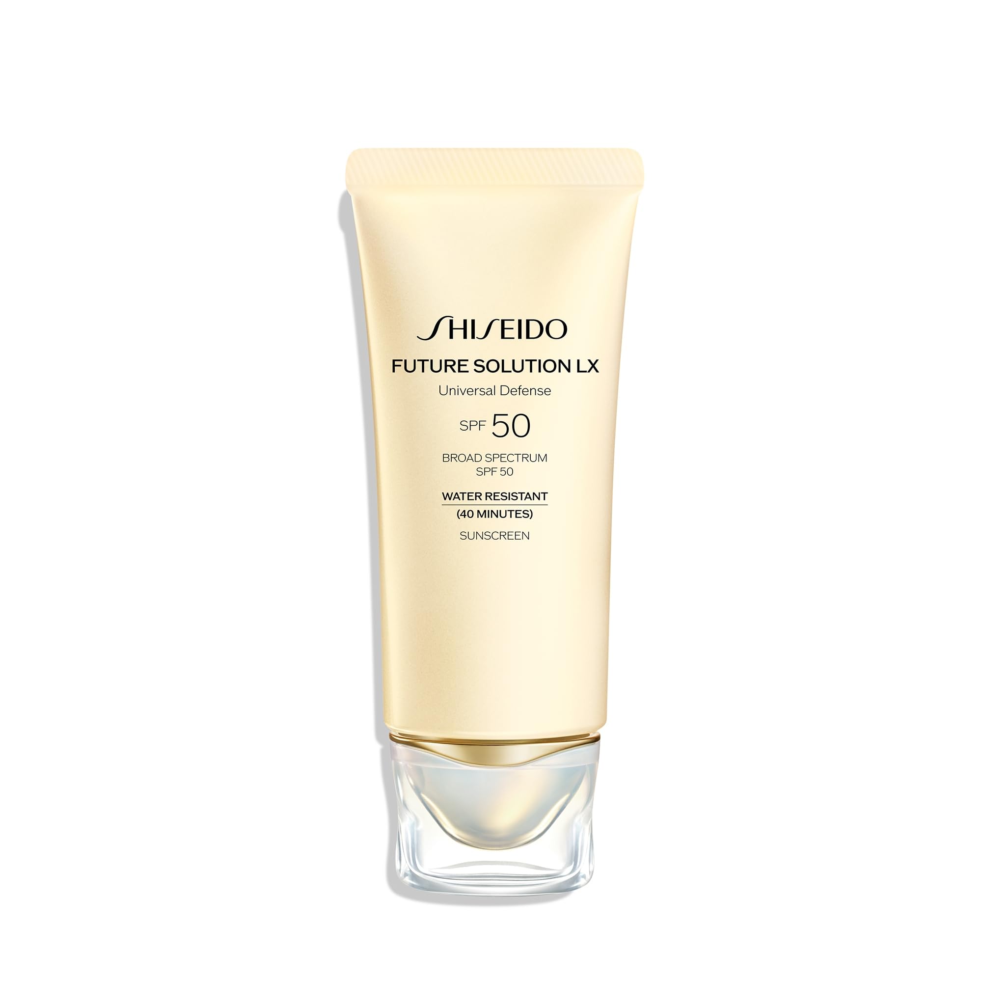 Shiseido Future Solution LX Universal Defense SPF 50 - Anti-Aging Hydrating Face Sunscreen Cream - Dewy, Radiant Finish - Non Greasy & Non-Comedogenic - 50 mL