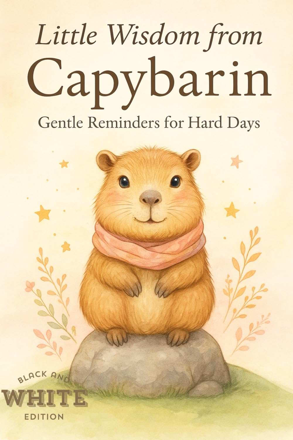 Little Wisdom from Capybarin: Gentle Reminders for Hard Days Black and White Edition: 30 Days of Soft Encouragement and Calm