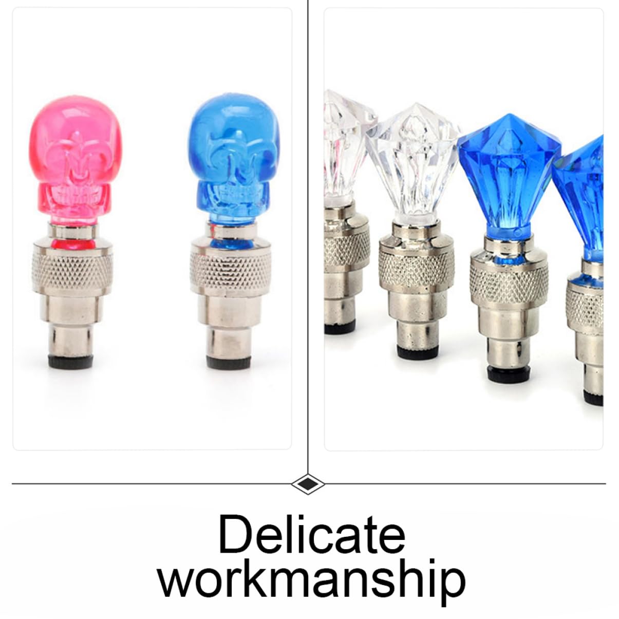 Happyyami Luce della Valvola della Bicicletta Torcia Elettrica A LED Ciclismo Ciclo Strada Faro Anteriore Luci dei Raggi della Bici Auto Leggero Ruota Biciclette Plastica