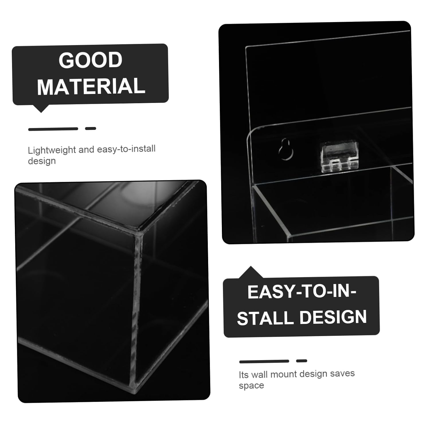 3grid Acrylic Mask Glove Storage Box Wall Mount Glove Dispenser Organizer for Lab