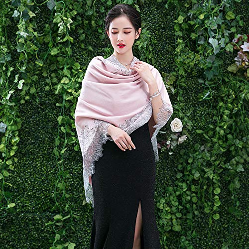 Pashmina écharpe grande taille wrap de fête à fleurs et poches intégrées