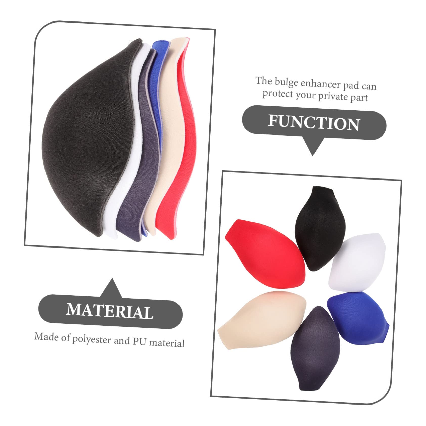 NOLITOY 6pcs Men's Underwear Sponge Pad Underwear for Men Underwear Enlarging Sponge Cup Mens Black Underwear Men Bulge Enhancer Mens Underwear Sponges Protection Supplies Man