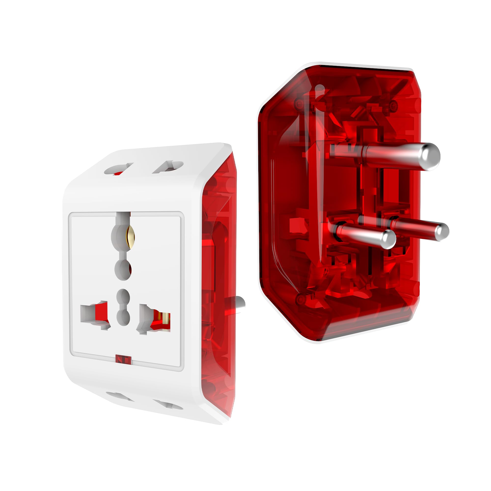 Elleys DICI 6A 3 Pin Multi Plug Socket Travel Adapter (240V) Power Plug Adapter 3 pin 2 pin Type D 6Amp Multiplug Sockets Adaptor Power Supply Indicator Compact & Light Weight for Home, Office -2 Pcs-image-36