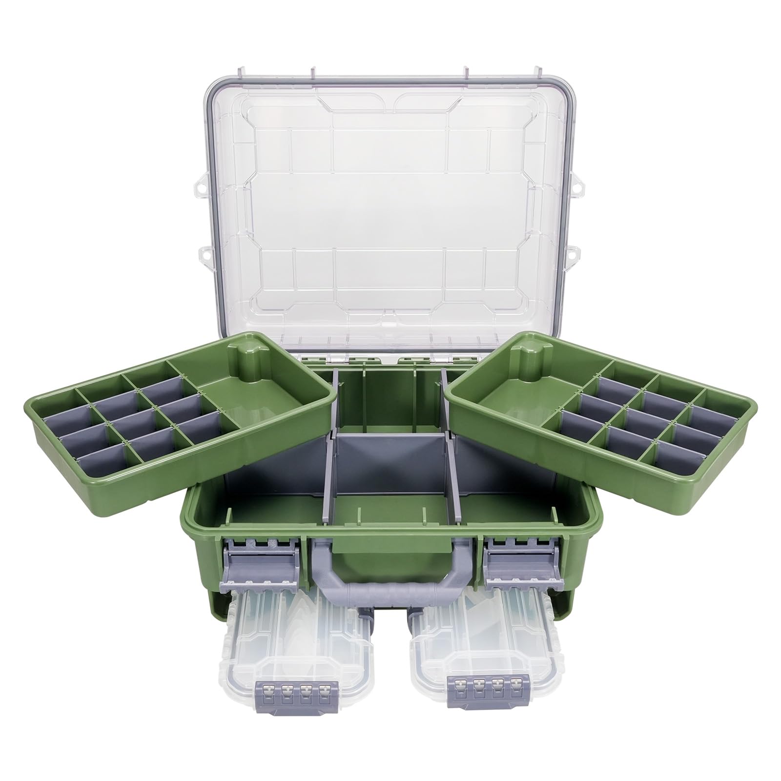 Seaknight 3-Tier Waterproof Fishing Tackle Box, Secure Lock, Durable ABS & Adjustable Compartments, Storage Organizer for Carp, Bass, Freshwater & Saltwater Fishing Gear