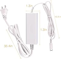 Vista 2 de Charger Kits for Wii U Gamepad, AC Power Adapter Charger and USB Charging Cord for Nintendo Wii U Gamepad Remote Controller