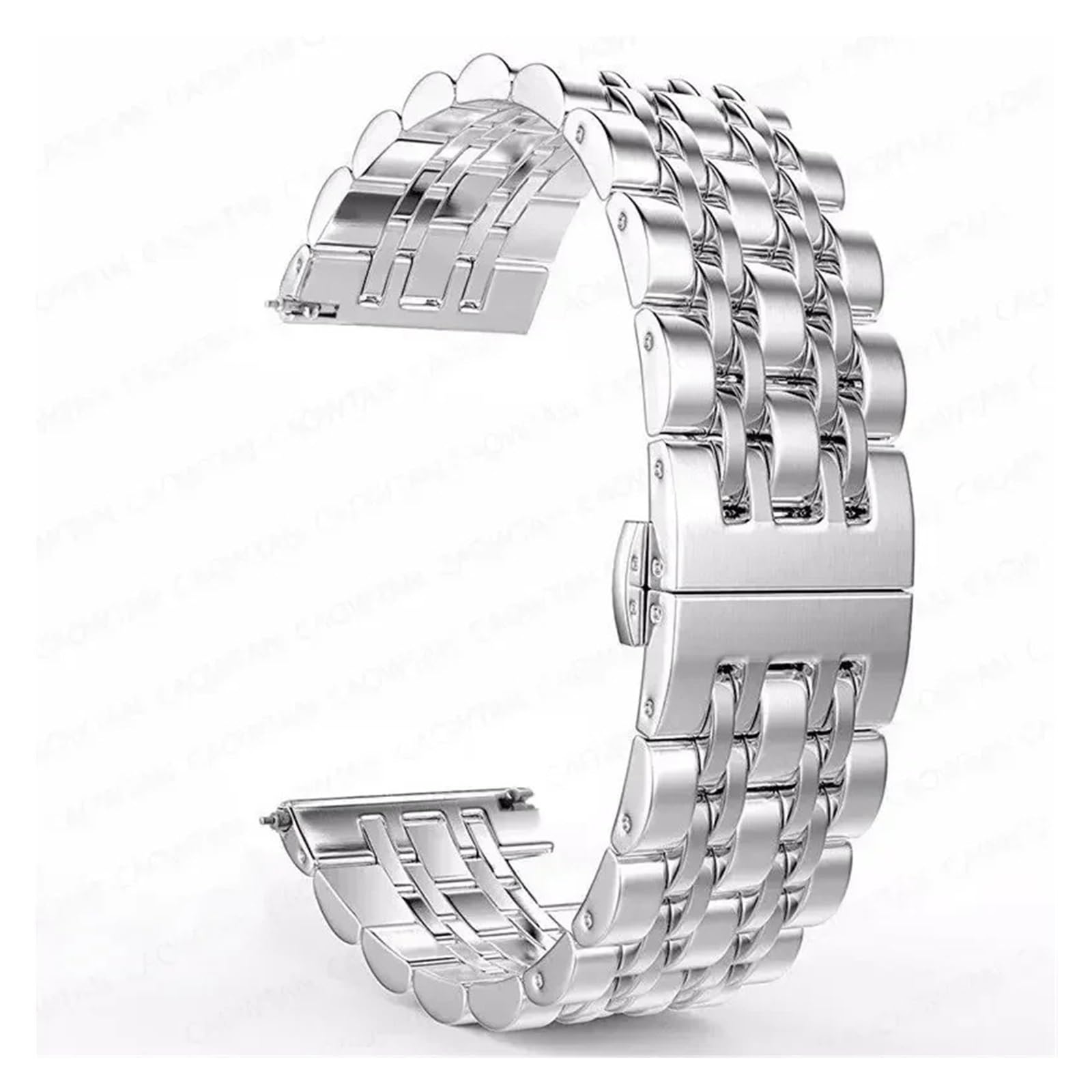 Pasek 22 mm 20 mm do zegarka Galaxy Watch 7, 6, 4, 5, Gear S3, 46 mm, 42 mm, Active2, 40, 44 mm, pasek ze stali nierdzewnej do BIP 2 GTR, srebrny, 20 mm