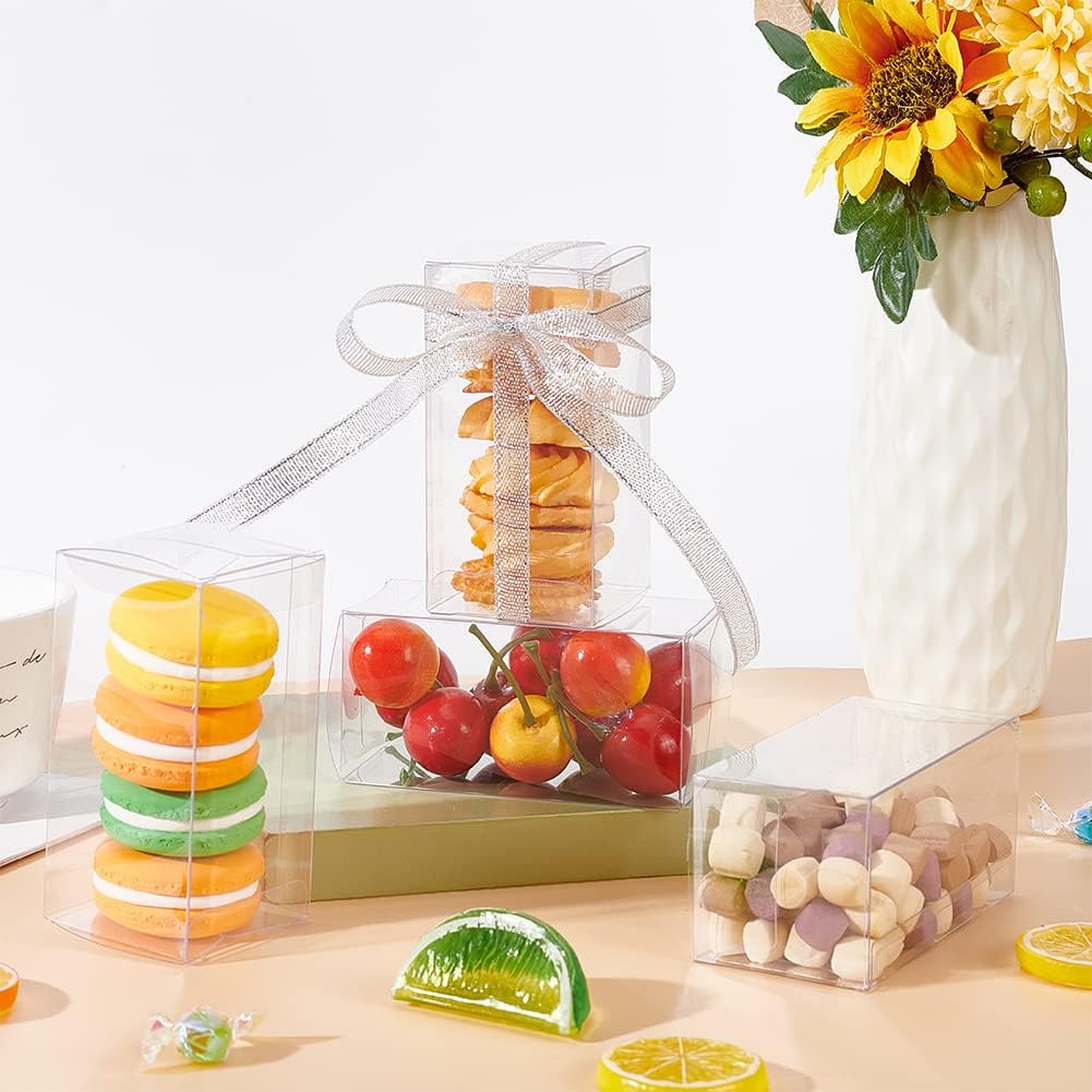 BENECREAT 20PCS Clear Wedding Favour Boxes 4x2x2inch Rectangle PVC Transparent Gift Boxes for Candy Chocolate Valentine - Image 6
