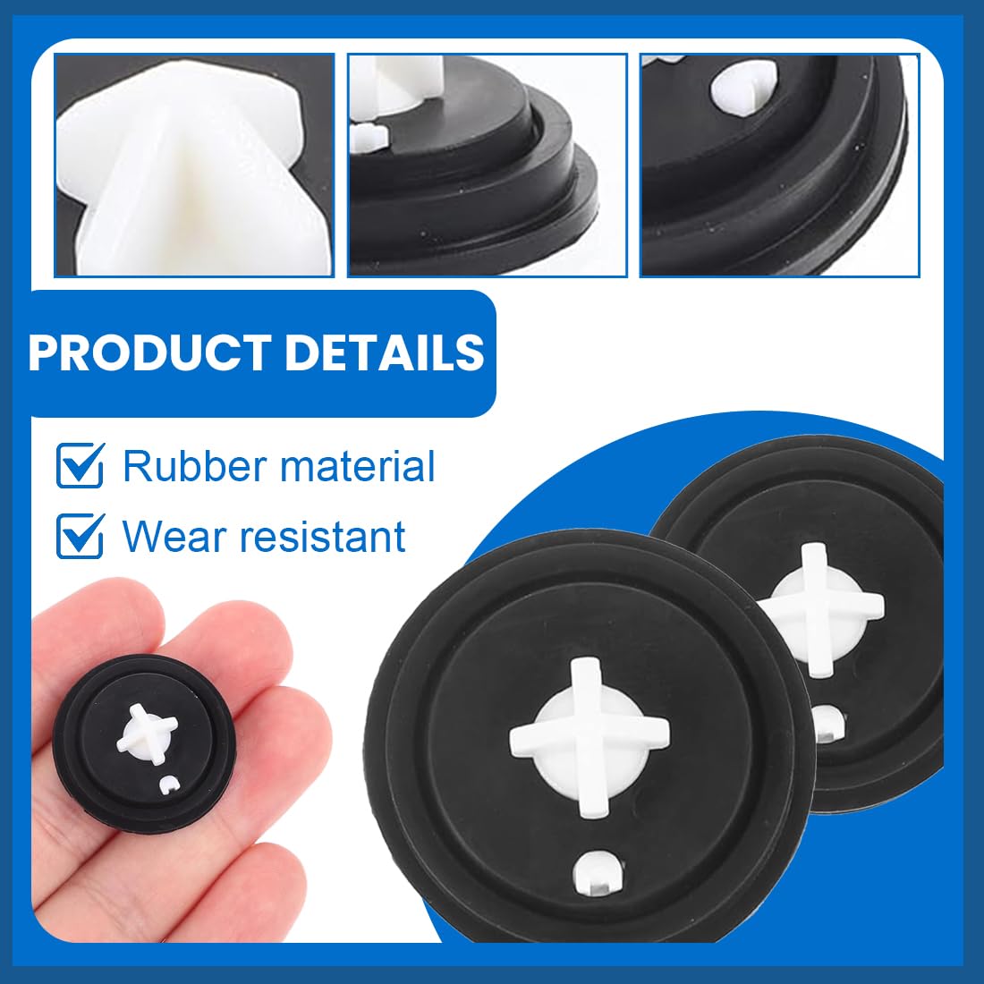 2 Pièces Membranes d'Étanchéité de Haute Qualité pour Vannes à Flotteur dans Réservoirs de Chasse d'Eau, Membrane d'Entrée Réservoir, Rondelles de Membrane de Valve, Flotteur (2PCS)