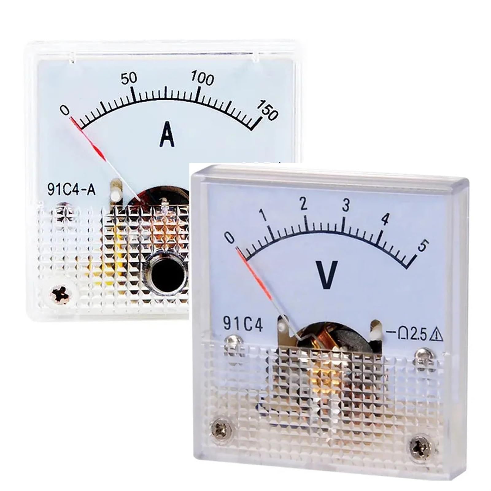 Voltímetro de CA, 91C4 Amperímetro analógico de panel con aguja mecánica (1 unidad)(0 200mA)