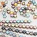 X Hot Popcorn 200Pcs Star Beads Colorful Glass Star Beads Mixed Eletroplated Star Beads for Jewelry Bracelet Necklace Making, 8mm