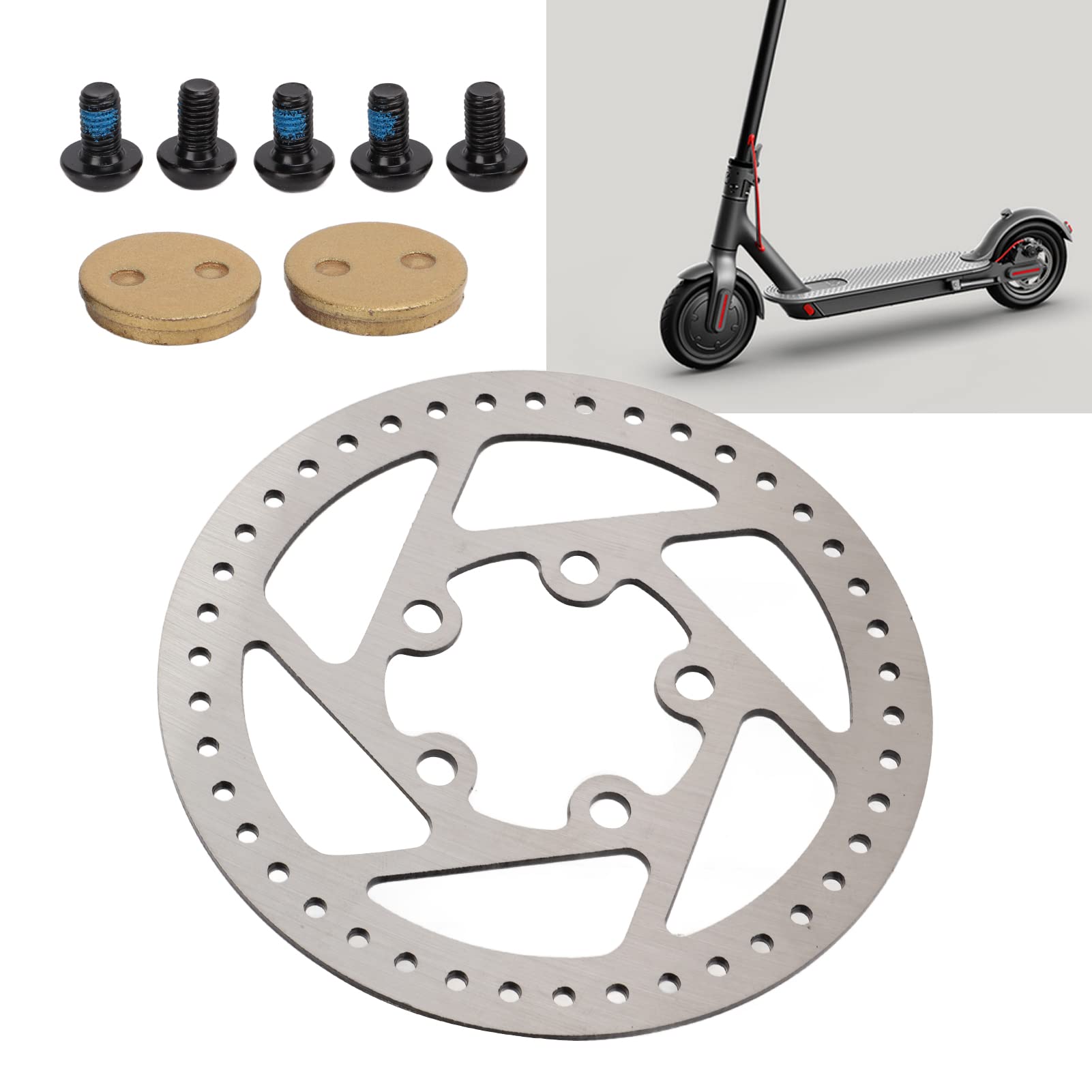 BuyWeek Disco Freno Rotore del Freno a Disco per Xiaomi M365 1S LITE, 110 mm a 5 Fori in Acciaio Inossidabile per Monopattino Elettrico
