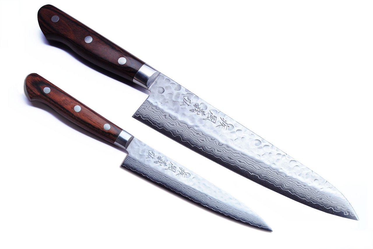 Yoshihiro VG10 16 Layer Hammered Damascus Stainless Steel Gyuto 8.25'' (210mm) Japanese Chefs