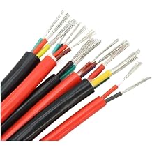 110m Flexible Silicone Rubber Cable Sq 0.3 .5 .75 1 2. 4mm x 4 6 Cores Insulated Copper High Temperature WireBlack 1mm,1M_2 CORES